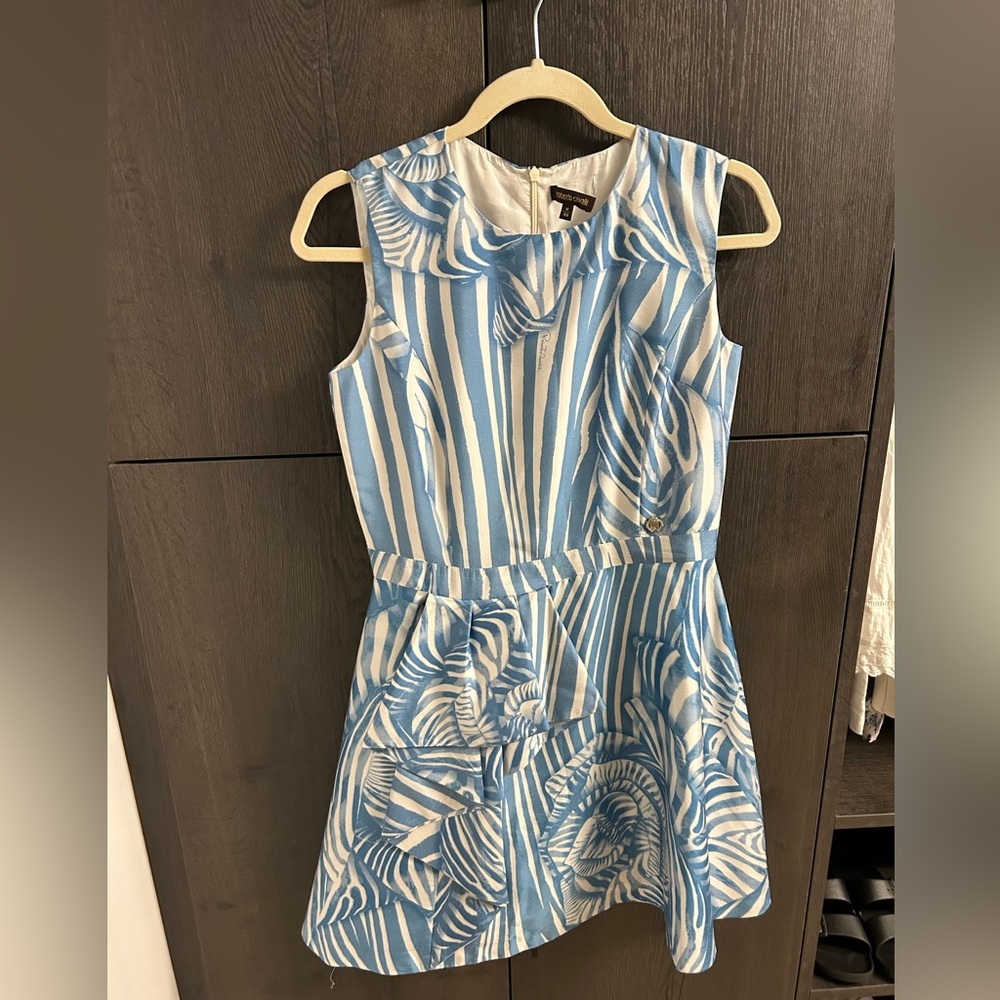 Roberto Cavalli Blue and White Patterned Kids Dress